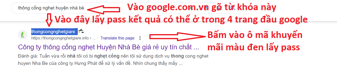 thông cống nghẹt huyện nhà bè